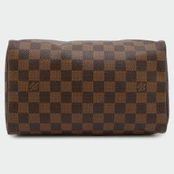 Pre Owned Louis Vuitton Speedy Red Damier Ebene Canvas Size 25