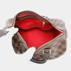 Pre Owned Louis Vuitton Speedy Red Damier Ebene Canvas Size 25