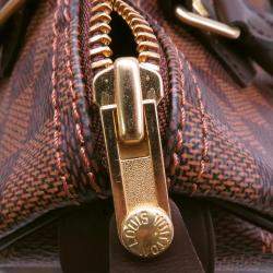 Pre Owned Louis Vuitton Speedy Red Damier Ebene Canvas Size 25