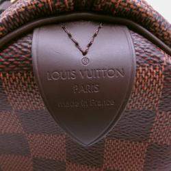 Pre Owned Louis Vuitton Speedy Red Damier Ebene Canvas Size 25