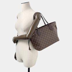 Pre Owned Louis Vuitton Neverfull Brown Damier Ebene Canvas Size PM