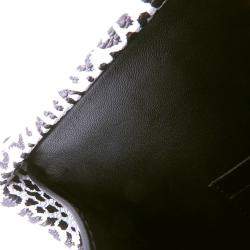 Pre Owned Louis Vuitton Petite Mal Dalmatian Nether Feather White/Black Leather
