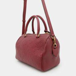 Pre Owned Louis Vuitton Speedy Bandouliere Scarlet Monogram Empreinte Leather Size 25