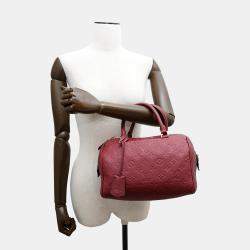 Pre Owned Louis Vuitton Speedy Bandouliere Scarlet Monogram Empreinte Leather Size 25