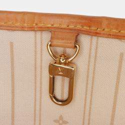 Pre Owned Louis Vuitton White Damier Azur Neverfull PM