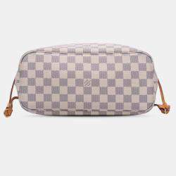 Pre Owned Louis Vuitton White Damier Azur Neverfull PM