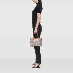 Pre Owned Louis Vuitton White Damier Azur Neverfull PM