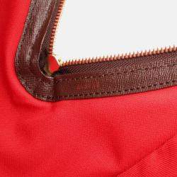 Pre Owned Louis Vuitton Belem Mm Shoulder Bag Damier Canvas Leather Ebene