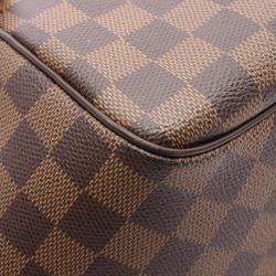 Pre Owned Louis Vuitton Belem Mm Shoulder Bag Damier Canvas Leather Ebene