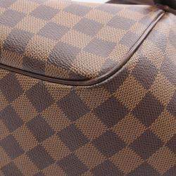 Pre Owned Louis Vuitton Belem Mm Shoulder Bag Damier Canvas Leather Ebene