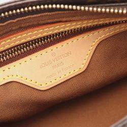 Pre Owned Louis Vuitton Trotteur Shoulder Bag Monogram Canvas Leather Brown