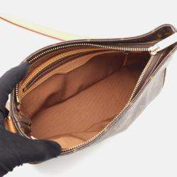 Pre Owned Louis Vuitton Trotteur Shoulder Bag Monogram Canvas Leather Brown
