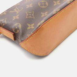 Pre Owned Louis Vuitton Trotteur Shoulder Bag Monogram Canvas Leather Brown