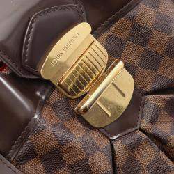 Pre Owned Louis Vuitton Sistina Gm Handbag Damier Canvas Leather Ebene