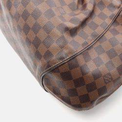 Pre Owned Louis Vuitton Sistina Gm Handbag Damier Canvas Leather Ebene