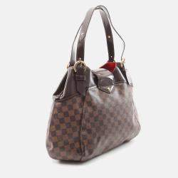 Pre Owned Louis Vuitton Sistina Gm Handbag Damier Canvas Leather Ebene