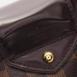 Pre Owned Louis Vuitton Sistina Gm Handbag Damier Canvas Leather Ebene