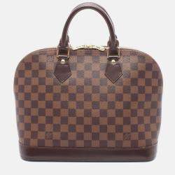 Pre Owned Louis Vuitton Alma Damier Ebene Coated Canvas Top Handle Bag