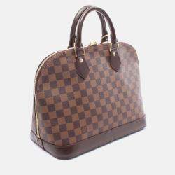 Pre Owned Louis Vuitton Alma Damier Ebene Coated Canvas Top Handle Bag