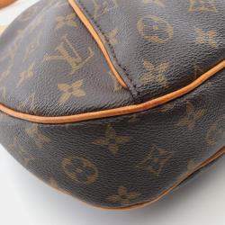 Pre Owned Louis Vuitton Thames Gm Shoulder Bag Monogram Canvas Leather Brown