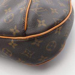 Pre Owned Louis Vuitton Thames Gm Shoulder Bag Monogram Canvas Leather Brown