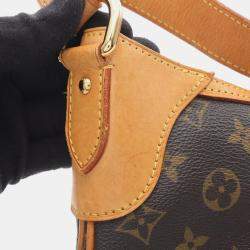 Pre Owned Louis Vuitton Thames Gm Shoulder Bag Monogram Canvas Leather Brown