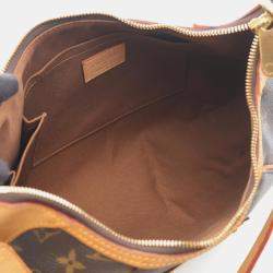 Pre Owned Louis Vuitton Thames Gm Shoulder Bag Monogram Canvas Leather Brown