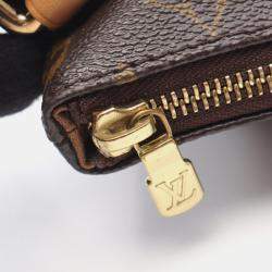 Pre Owned Louis Vuitton Pochette Valmy Shoulder Bag Monogram Canvas Leather Brown