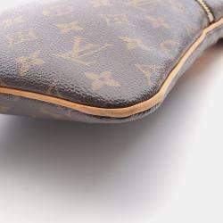 Pre Owned Louis Vuitton Pochette Valmy Shoulder Bag Monogram Canvas Leather Brown