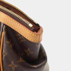 Pre Owned Louis Vuitton Tivoli Pm Handbag Monogram Canvas Leather Brown