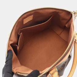 Pre Owned Louis Vuitton Tivoli Pm Handbag Monogram Canvas Leather Brown