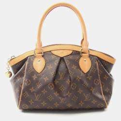 Pre Owned Louis Vuitton Tivoli Pm Handbag Monogram Canvas Leather Brown