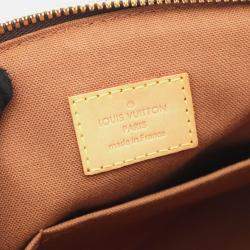 Pre Owned Louis Vuitton Tivoli Pm Handbag Monogram Canvas Leather Brown