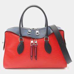 Pre Owned Louis Vuitton Tuileries Red Navy Black Epi Leather Shoulder Bag