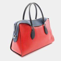 Pre Owned Louis Vuitton Tuileries Red Navy Black Epi Leather Shoulder Bag