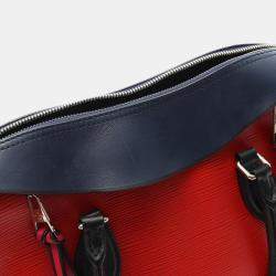 Pre Owned Louis Vuitton Tuileries Red Navy Black Epi Leather Shoulder Bag