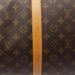 Pre Owned Louis Vuitton Keepall Bandoulière 60 Brown Monogram Shoulder Handbag