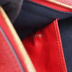 Pre Owned Louis Vuitton Pochette Double Zip Blue/Red Monogram Empreinte Leather Chain Shoulder Bag