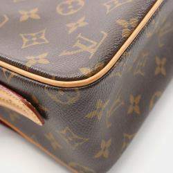 Pre Owned Louis Vuitton Vivacite MM Monogram Canvas Leather Shoulder Bag