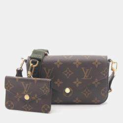 Pre Owned Louis Vuitton Multy Pochette Félicie Brown Monogram Leather Bag
