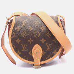 Pre Owned Louis Vuitton Tambourine Brown Monogram Canvas Leather Shoulder Bag