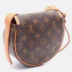 Pre Owned Louis Vuitton Tambourine Brown Monogram Canvas Leather Shoulder Bag