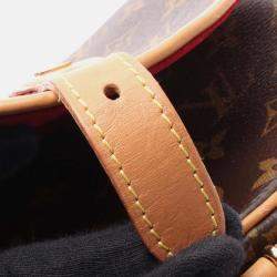 Pre Owned Louis Vuitton Tambourine Brown Monogram Canvas Leather Shoulder Bag