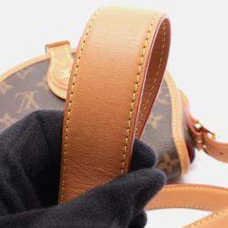 Pre Owned Louis Vuitton Tambourine Brown Monogram Canvas Leather Shoulder Bag