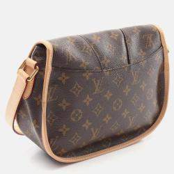 Pre Owned Louis Vuitton Menilmontant PM Brown Monogram Canvas Leather Shoulder Bag