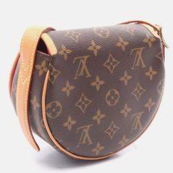 Pre Owned Louis Vuitton Tambourine Brown Monogram Canvas Leather Shoulder Bag