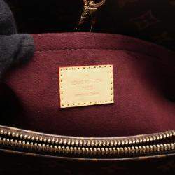 Pre Owned Louis Vuitton Montaigne MM Brown Monogram Canvas Leather Shoulder Bag