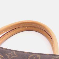 Pre Owned Louis Vuitton Montaigne MM Brown Monogram Canvas Leather Shoulder Bag
