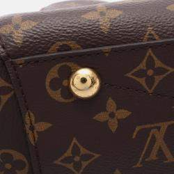Pre Owned Louis Vuitton Montaigne MM Brown Monogram Canvas Leather Shoulder Bag