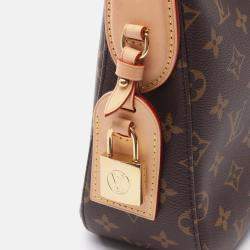 Pre Owned Louis Vuitton Slouchy PM Brown Monogram Canvas Leather Shoulder Bag